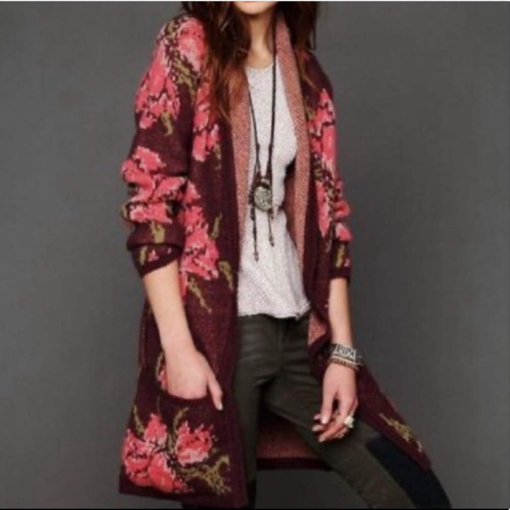 Free People Flower Power Cardigan Sweater